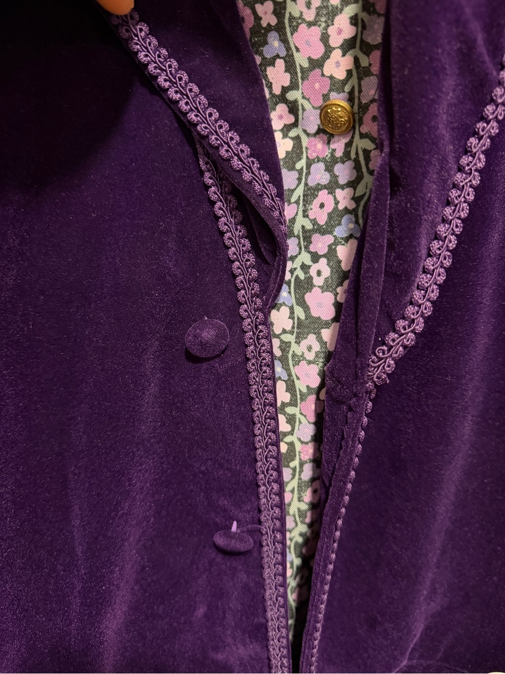 Willy Wonka Adult Costume Men's Purple Velvet Blazer Jacket - Luxe Evening Coat - Picture 7 of 16